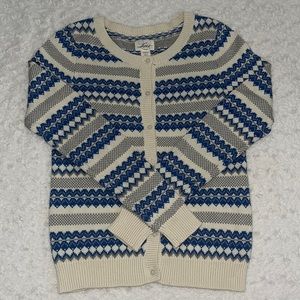 Levi’s vintage knit cardigan cream, blue gray size XS. Button front ribbed hems.